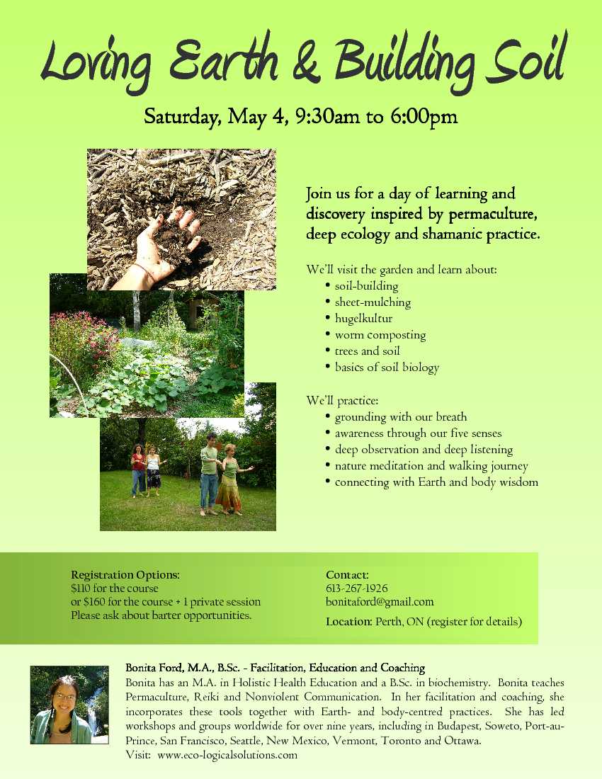 loving Earth and building soil, workshop poster