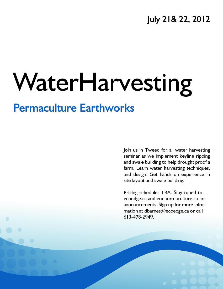 water harvesting earthworks poster